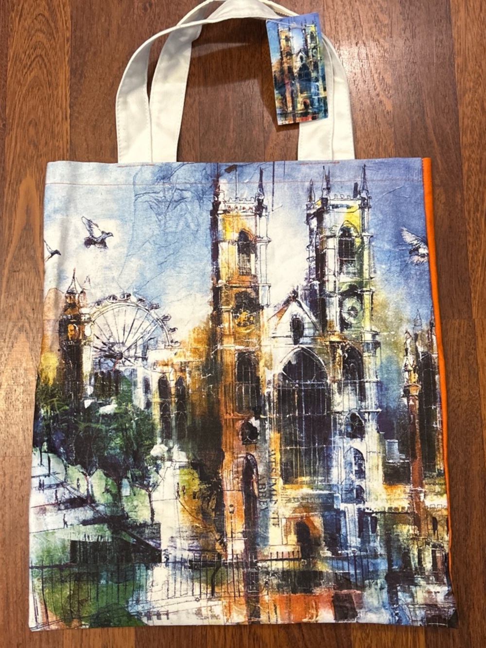 Westminster Abbey Canvas Tote Travel Bag by Artist Rob Wilson